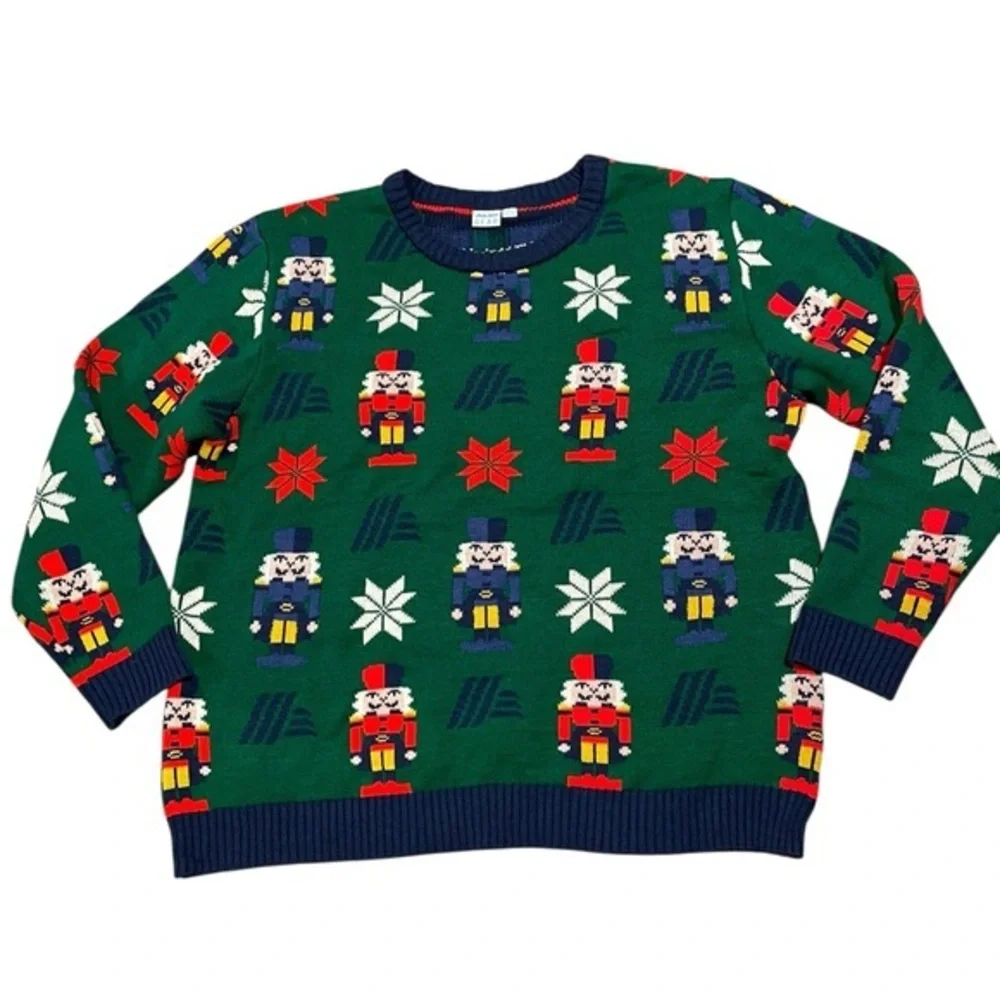 XL Aldi Christmas Sweater Adult Mens Ugly Nutcracker Green